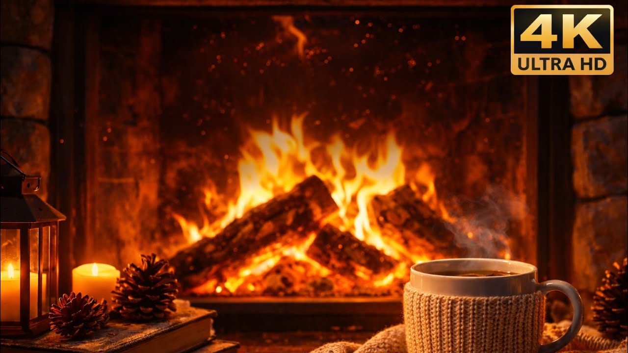 🔥 2 Saat Şömine Ateşi | 4K Cozy Fireplace • Relaxing Fire Sounds #