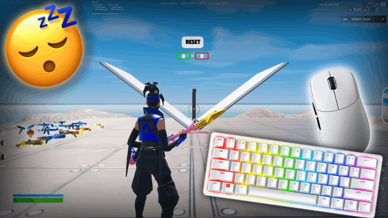 Razer huntsman mini ASMR Chill 😴 1v1 Build fight | Fortnite gameplay 😴