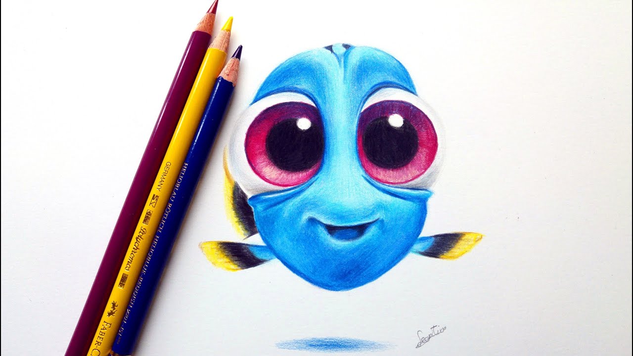 Drawing baby Dory from Disney's 'Finding Dory'! | Leontine van vliet
