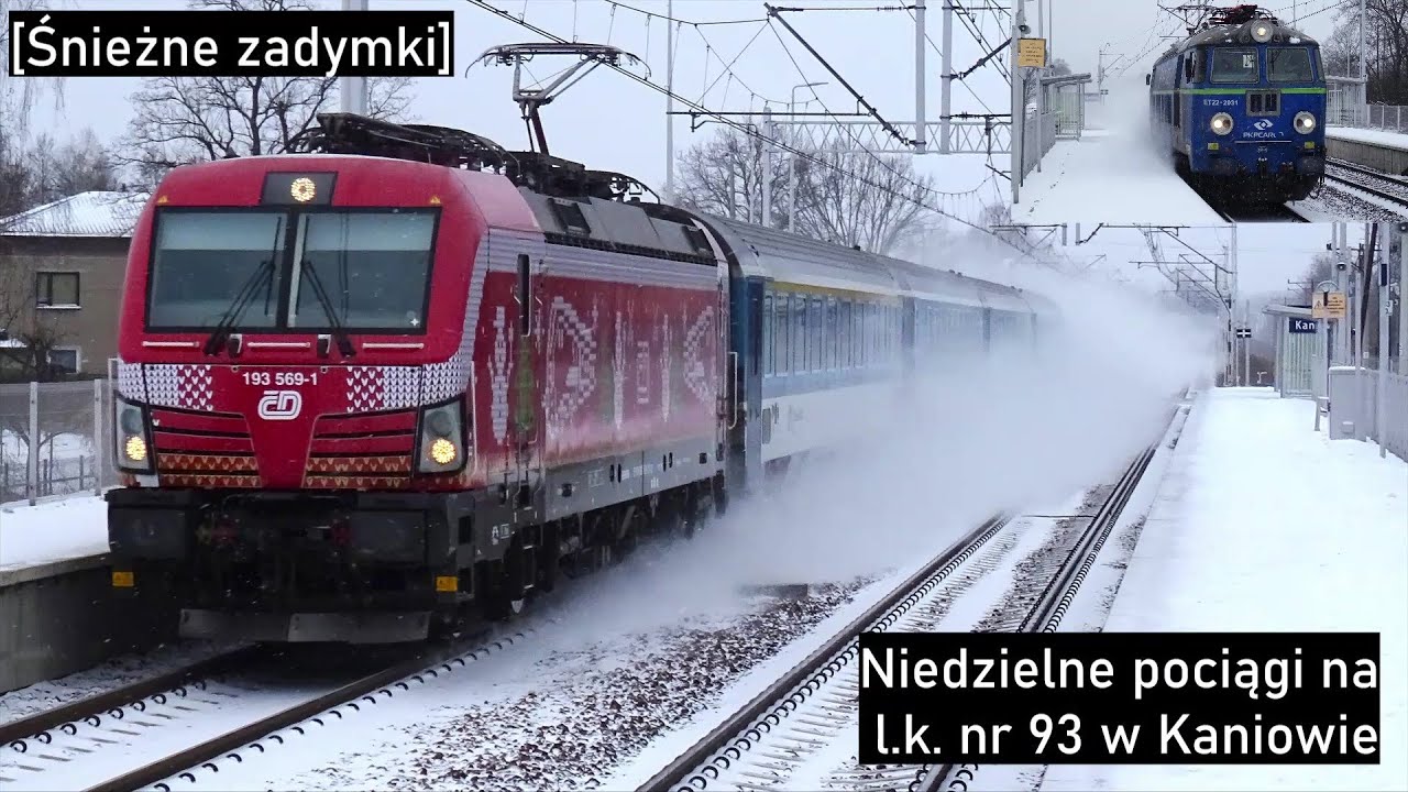 Śnieżne zadymki na linii kolejowej nr 93 w Kaniowie
