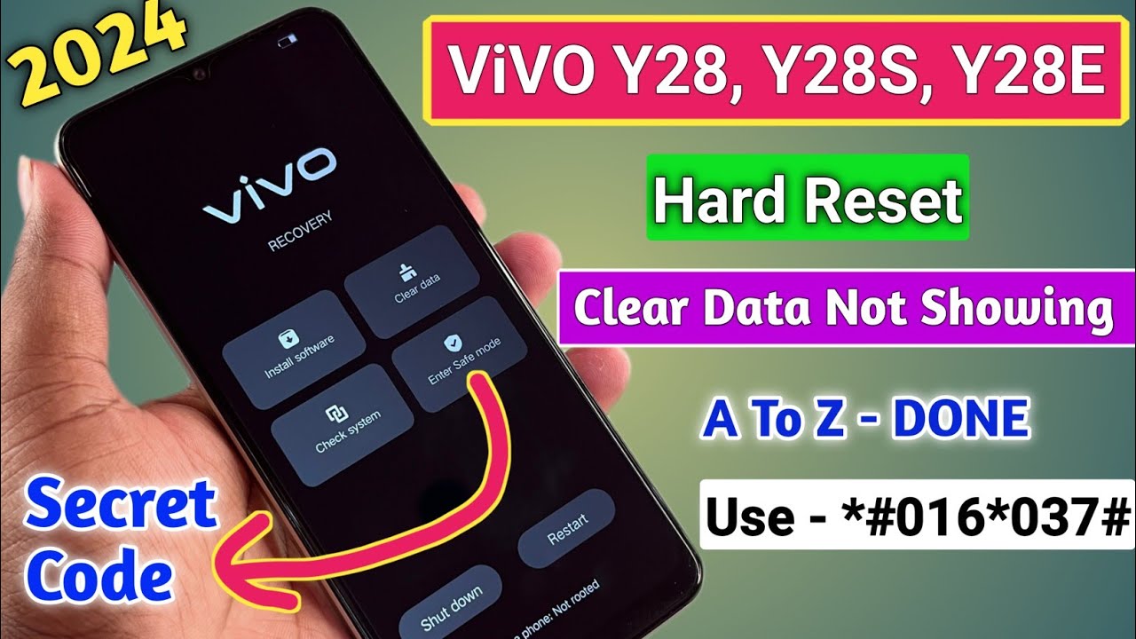 ViVO Y28, Y28s, Y28e Hard Reset Not Working & Pattern Lock Remove Without Pc 2024 - No Clear Data