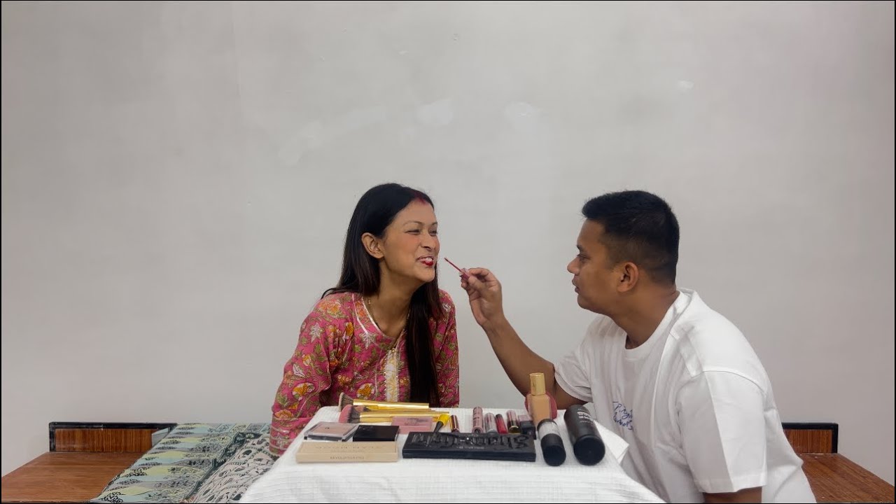Husband does my makeup 😂 || Pass OR Fail ? || Varsha Thapa