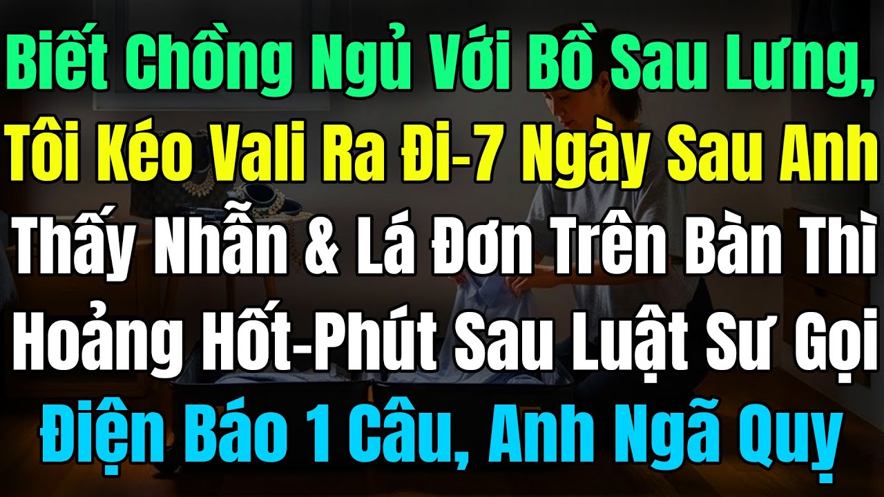 Biết Chồng Ngủ Với Bồ Sau Lưng Tôi Kéo Vali Ra Đi, 7Ngày Sau Anh Về Thấy Nhẫn Cưới & Lá Đơn Trên Bàn