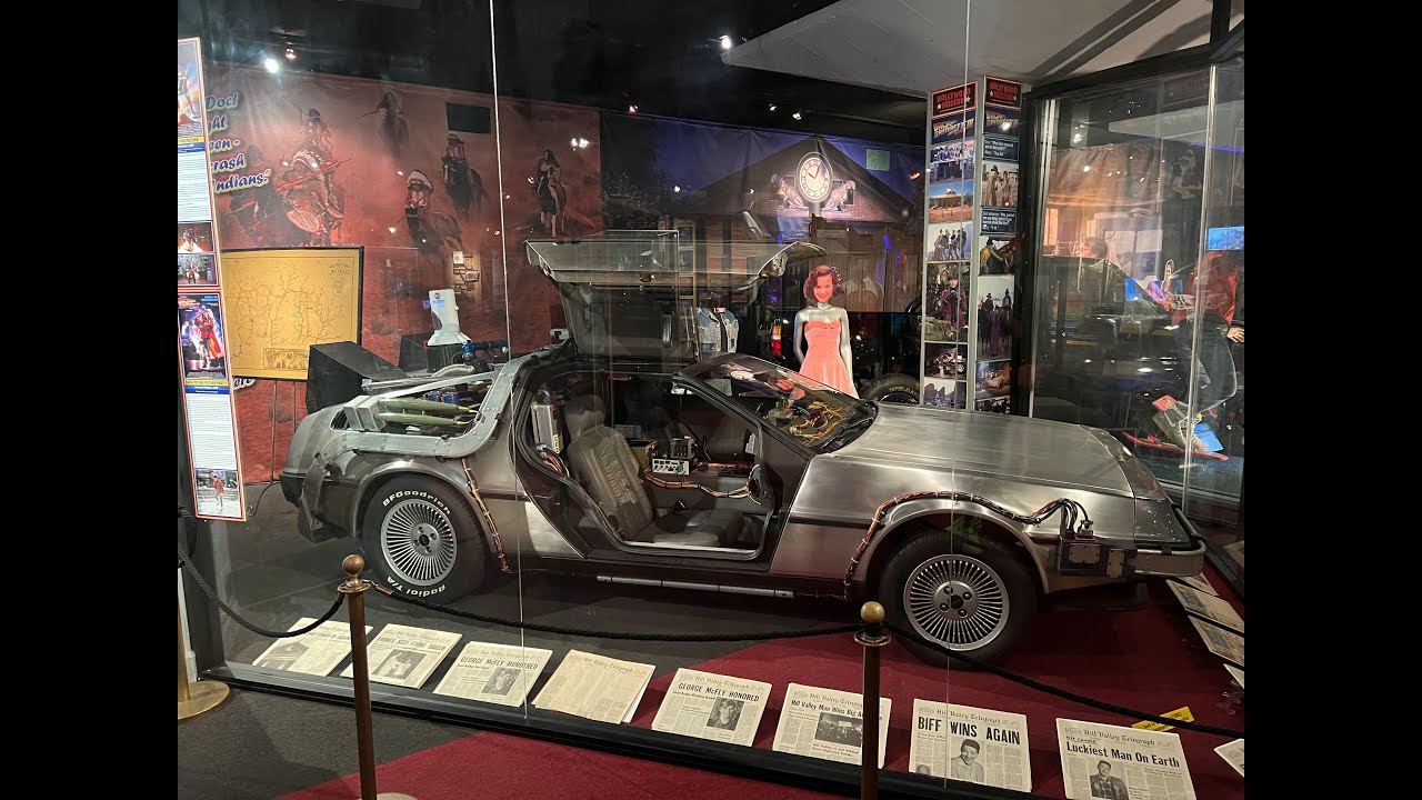Looking Inside Back To The Future Exhibit Hollywood Museum DeLorean Time Machine music by Shameless