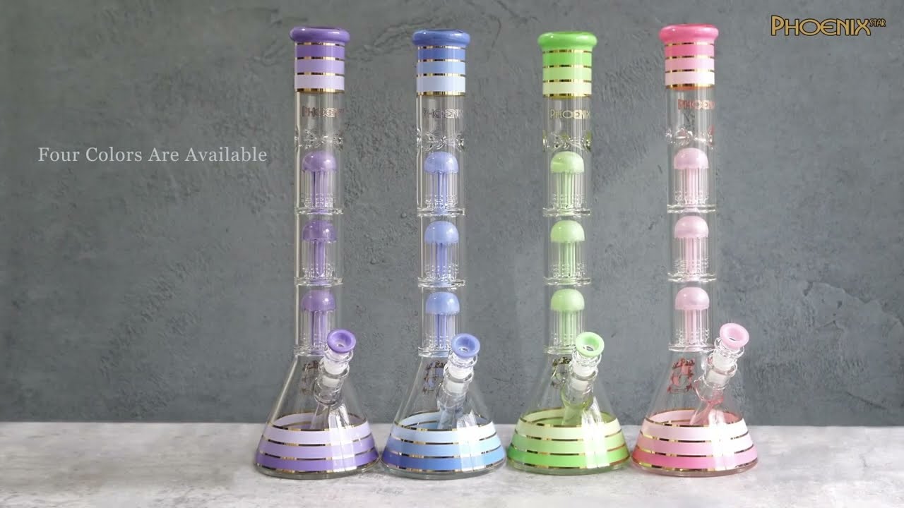 Hot Selling Phoenix Star 18 Inches Bong PHX612, Triple 8 Arms Percs & Ice Catcher Included