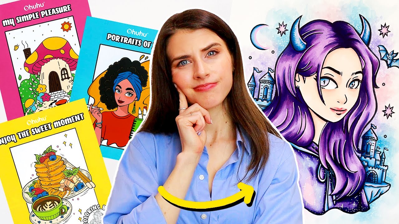 Ohuhu's FIRST EVER Coloring Books?! 🌈 Honest Review & My First Completed Page