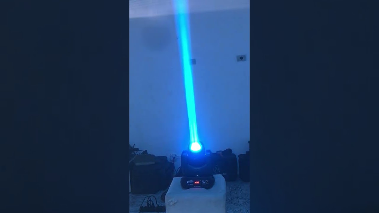 Moving beam 100w prisma,mostrando funções na DMX
