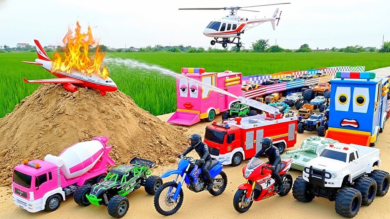 Luar Biasa‼️Mobil Truk Oleng Panjang Bongkar Mobil-Mobilan, Mobil Polisi, Truk Tronton, Motor Cross