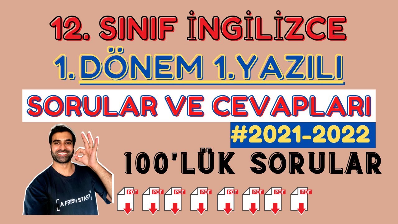 12. SINIF İNGİLİZCE 1. DÖNEM 1. YAZILI SORULARI VE CEVAPLARI | YAZILI VE UYGULAMA | 100'LÜK SORULAR
