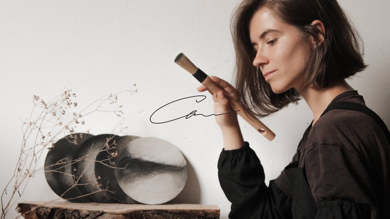 drawing small paintings for the interior in the wabi-sabi style by Ani | fragments of the craft #6