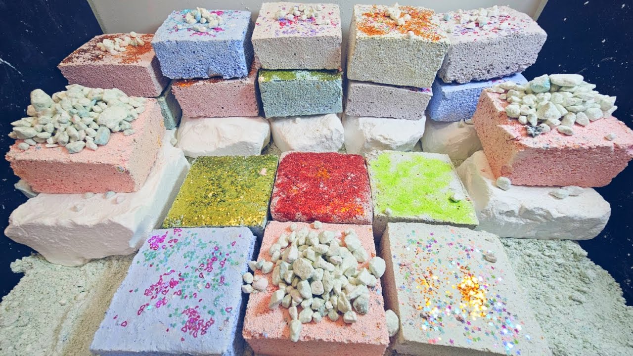 Colorful Blocks & Fresh Jumbos Crushes Gymchalk ASMR Satisfying Relaxing Sleepaid 😌 👌 