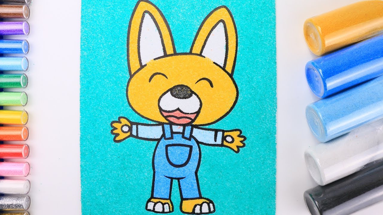 sand painting art & drawing ㅣ Pororo 뽀로로 에디 색모래 색칠놀이 색깔놀이 아동미술 샌드아트 귀여운 캐릭터 그리기 색칠공부