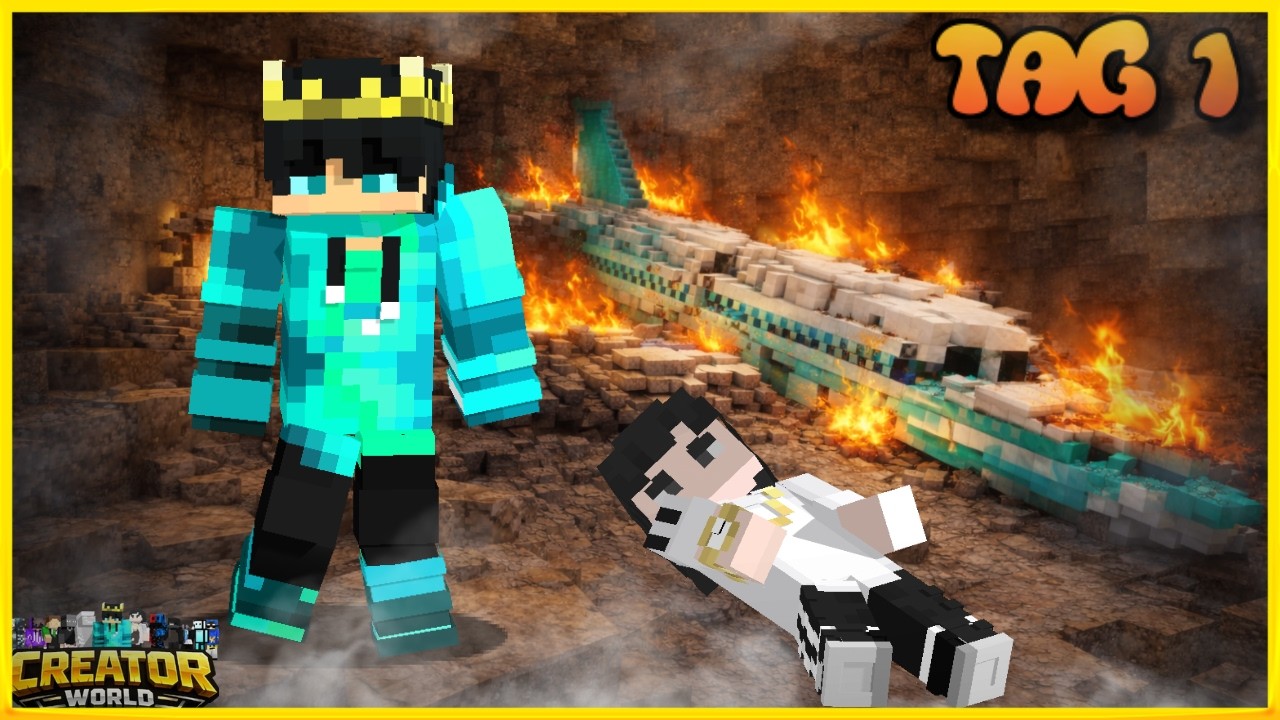 DER ABSTURZ!!! I CREATOR WORLD FOLGE 1#youtuberinsel #minecraft #viral 