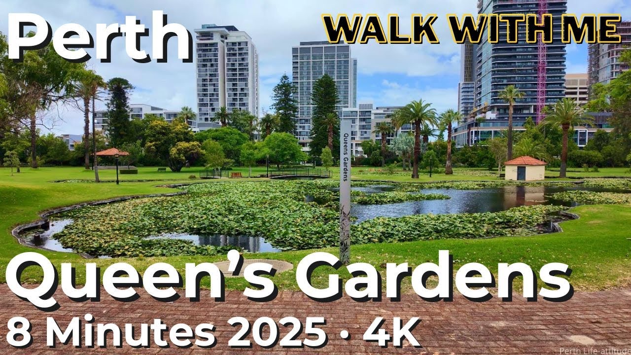 Perth Queen’s Gardens Walk With Me 2025 — A Quiet Loop Around the Lotus Pond & Waterbirds (4K)