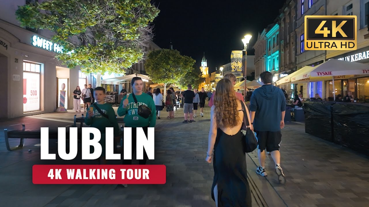 Nightlife in Lublin - Immersive 4K Night Walk in Poland
