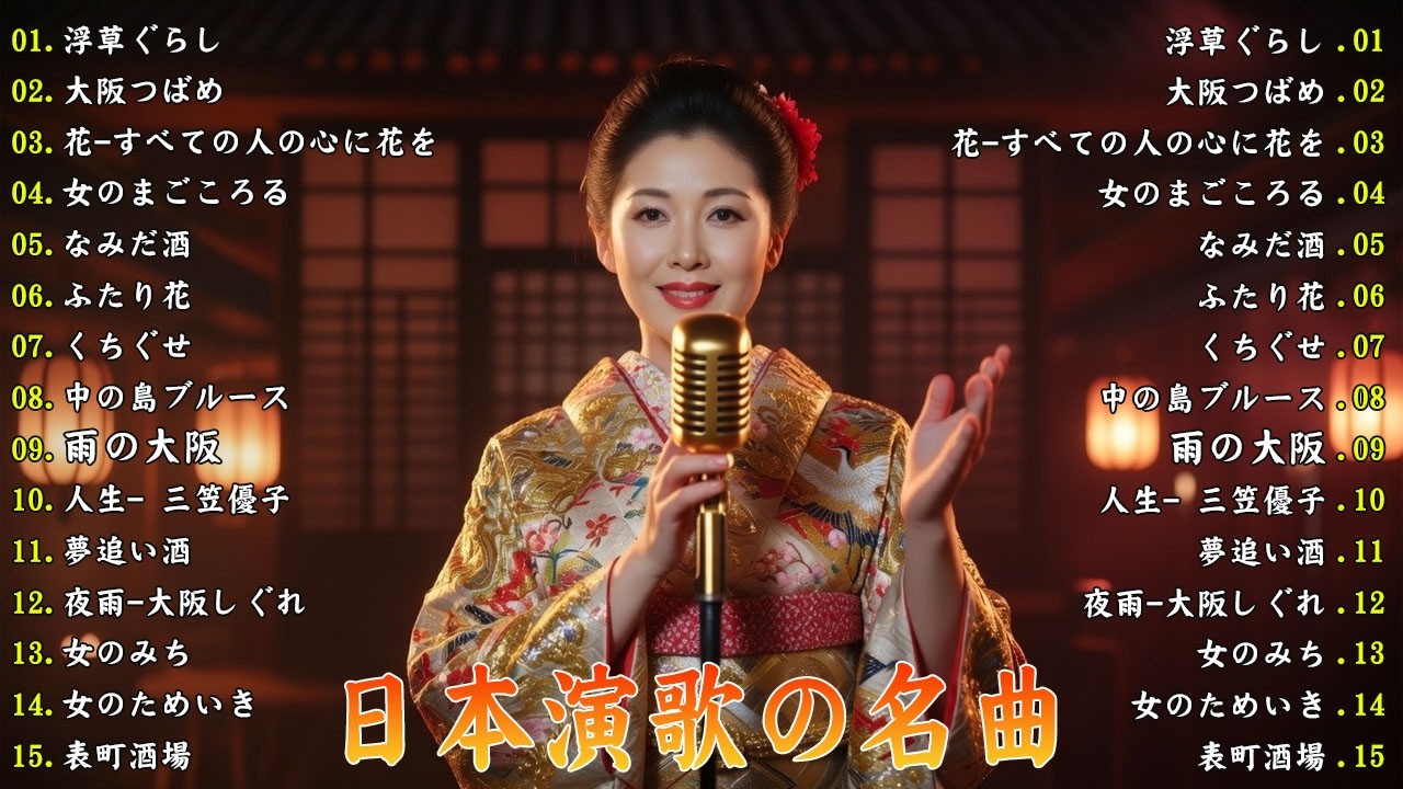 日本演歌 名曲メドレー🎶🔊Ayako Fuji にインスパイアされた、 切ない恋と愛が胸に沁みる歌