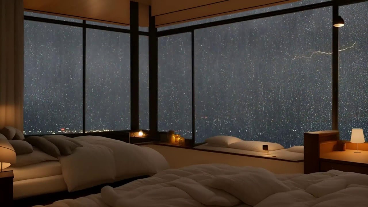 INSTANT Deep Sleep! ⚡ Heavy Rain Black Screen. Insomnia Healing, Anxiety Relief & Focus.