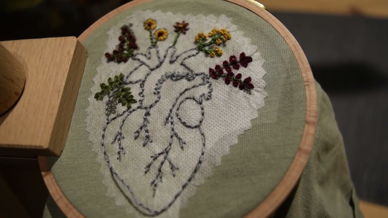 Floral Heart Embroidery | DIY T-Shirt