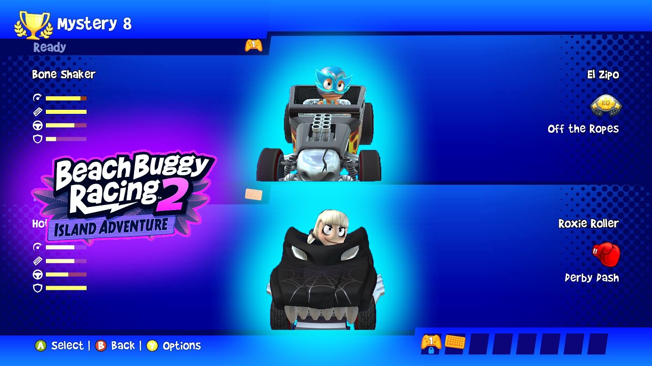 El Zipo ft Bone Shaker VS Roxie Roller ft Hotweiler - Beach Buggy Racing 2 Island Adventure