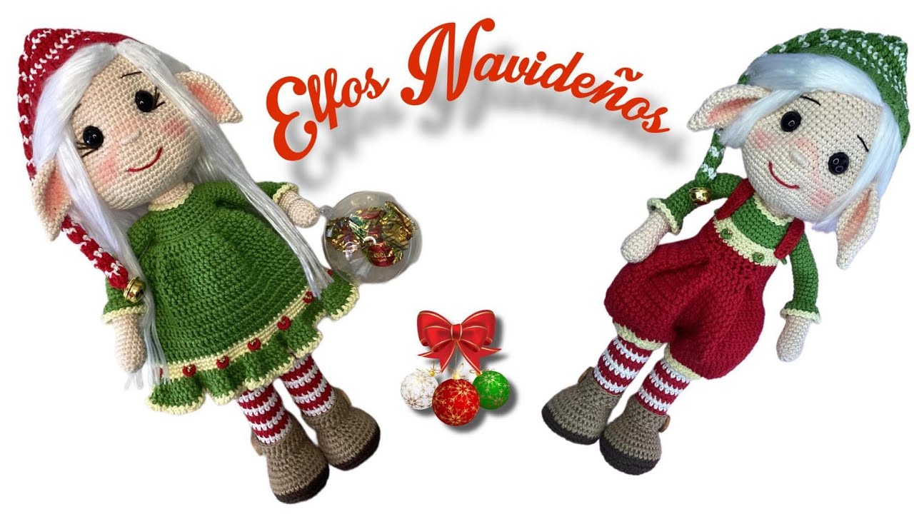 ELFA NAVIDEÑA AMIGURUMI 1/4 (SUBS🇺🇸🇧🇷) #elfaacrochet #duendeamigurumi #duendeacrochet