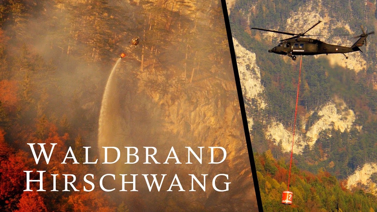Waldbrand Hirschwang/Rax: Hubschrauber L&ouml;scharbeiten / Forest Fire in Lower Austria #1
