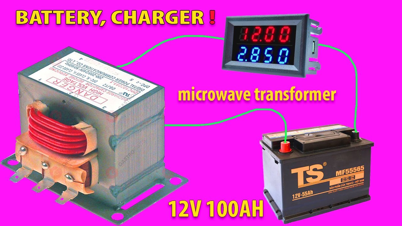 How to make a 12v 100AH charger from a microwave transformer, creative prodigy #92