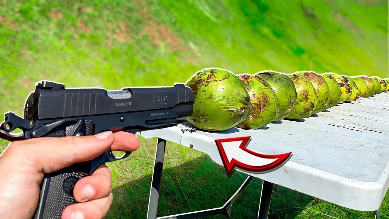 Quantos Côcos Param um Tiro de Pistola cal .45 ??