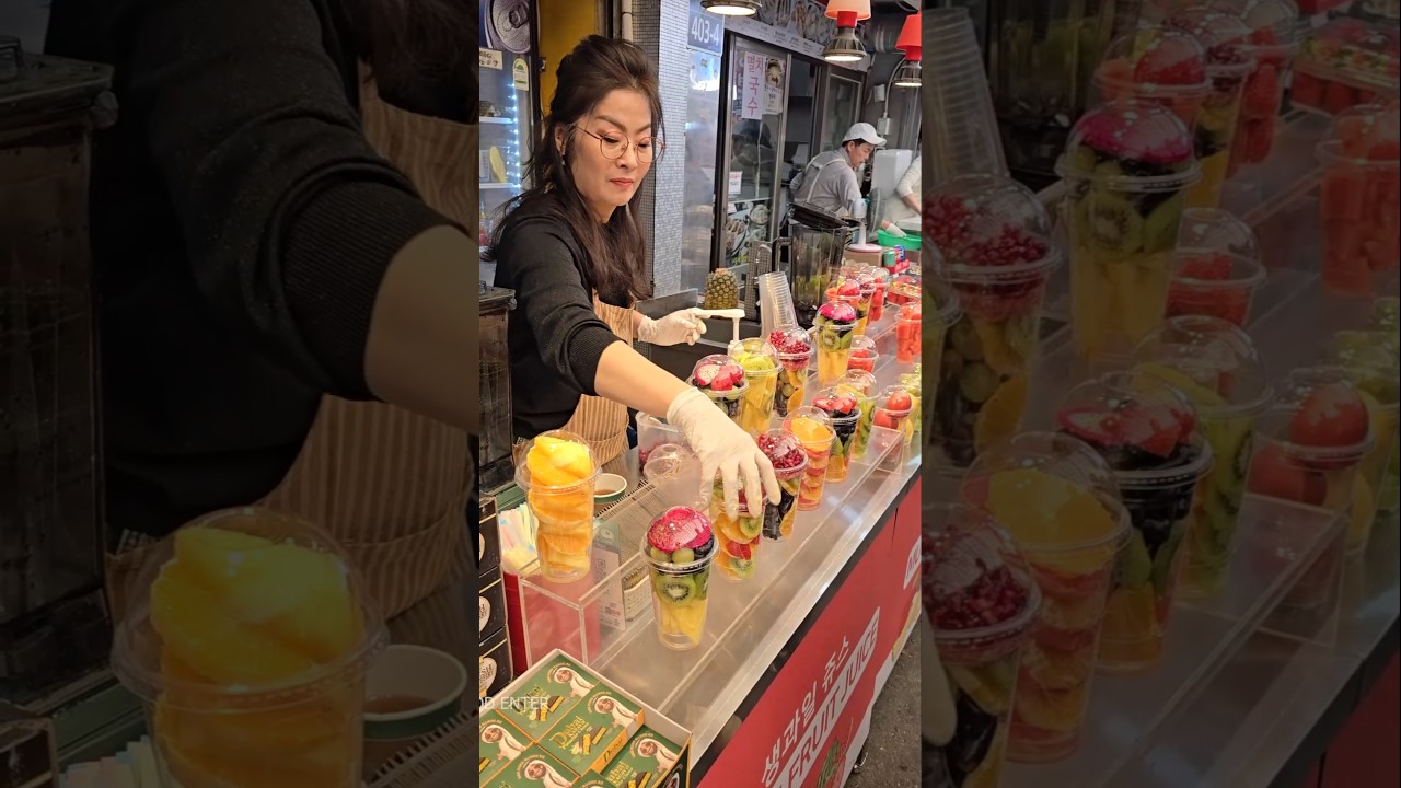 Korean Fresh Fruit Juice - Korean Street Food
