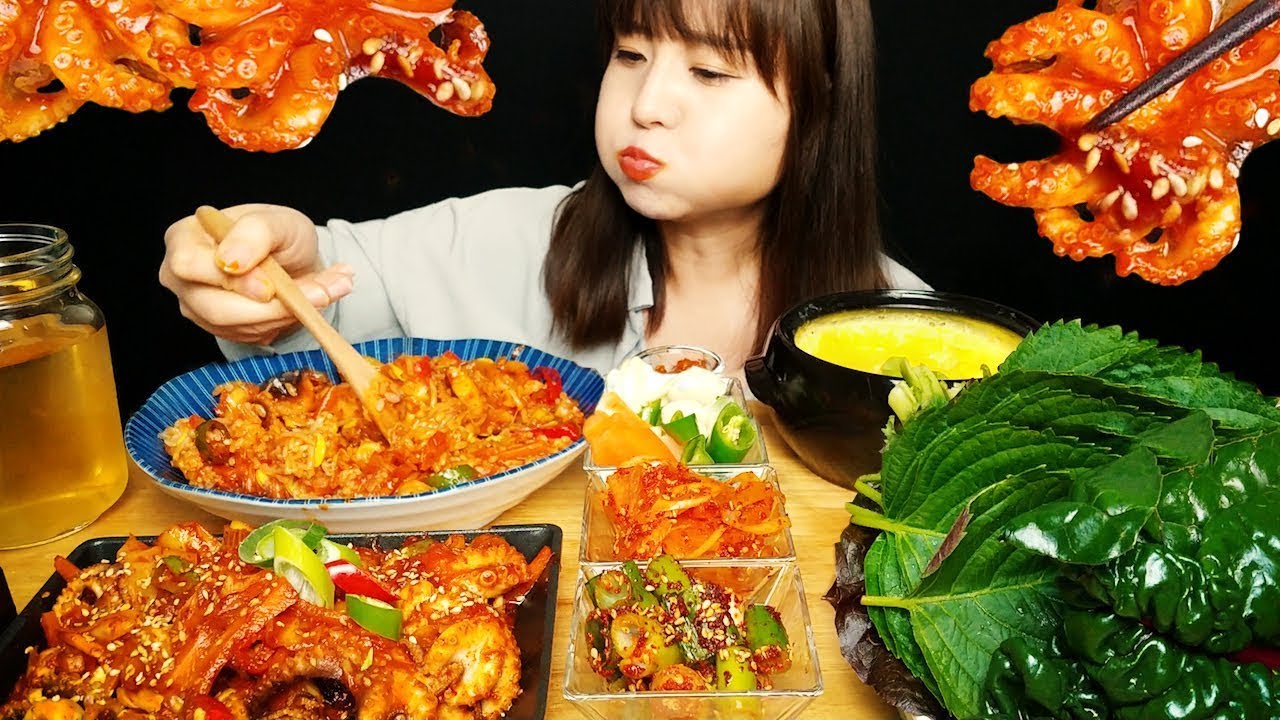 COOKING MUKBANG :) BLACK BEAN TTEOKBOKKI, SOFT TOFU SPICY NOODLES, FISH CAKE SKEWERS. | BOKYOUNG