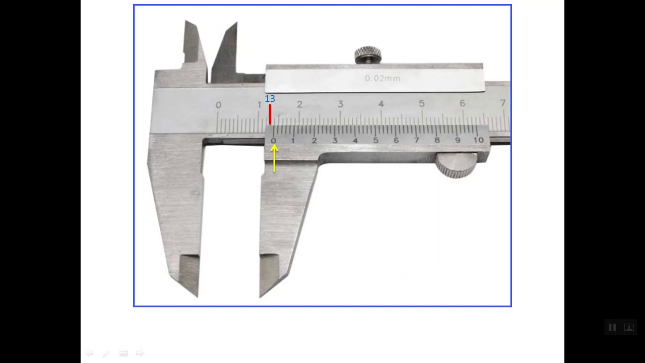 9) Reading Metric Vernier Caliper with 0.02 mm Resolution (Least Count)
