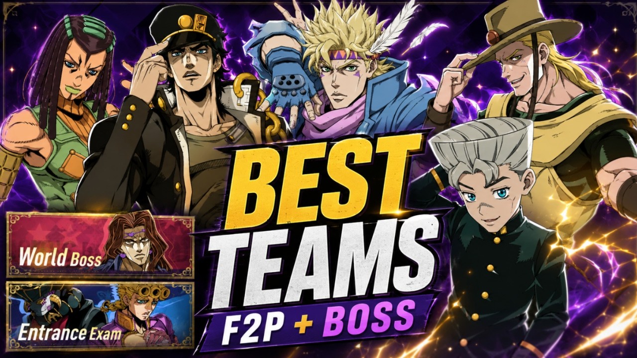 ЛУЧШИЕ составы команд в JoJo's Bizarre Adventure: Golden Spirit! F2P + команды для боссов