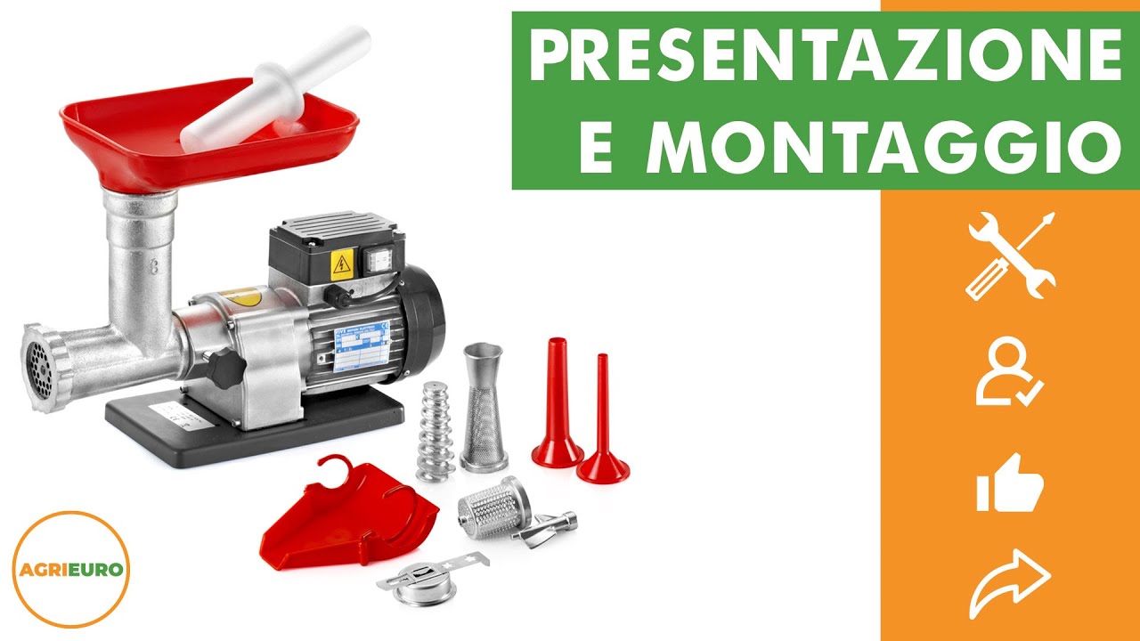Presentazione e montaggio del Tritacarne Tre Spade TC-8 COMBY - N.8 + Kit accessori