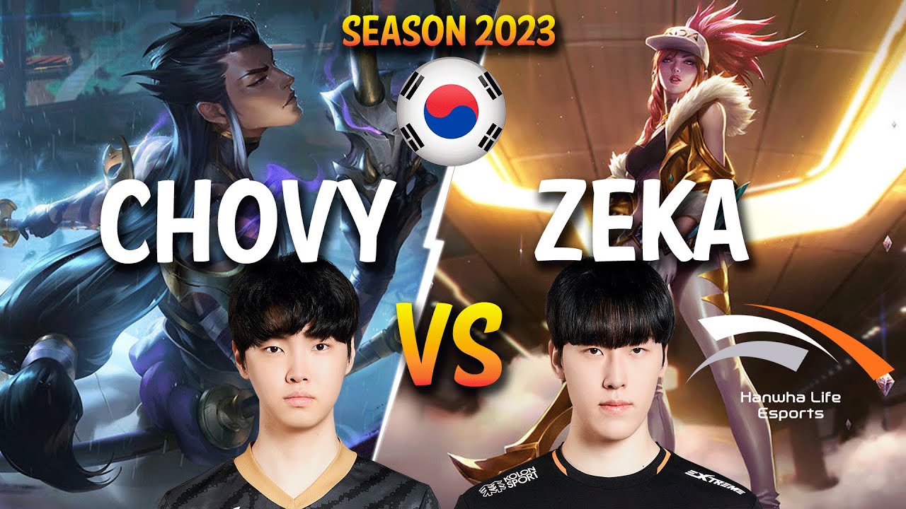 Chovy vs HLE Zeka - Chovy YONE vs Zeka AKALI Mid - Patch 13.23 KR Ranked