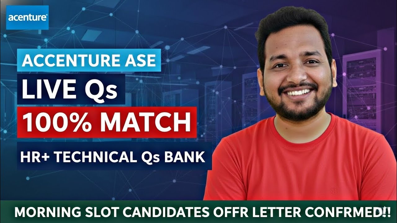 Accenture 21 Jan ASE Interview Questions 2026 | Most Recent Live Questions | Morning Slot