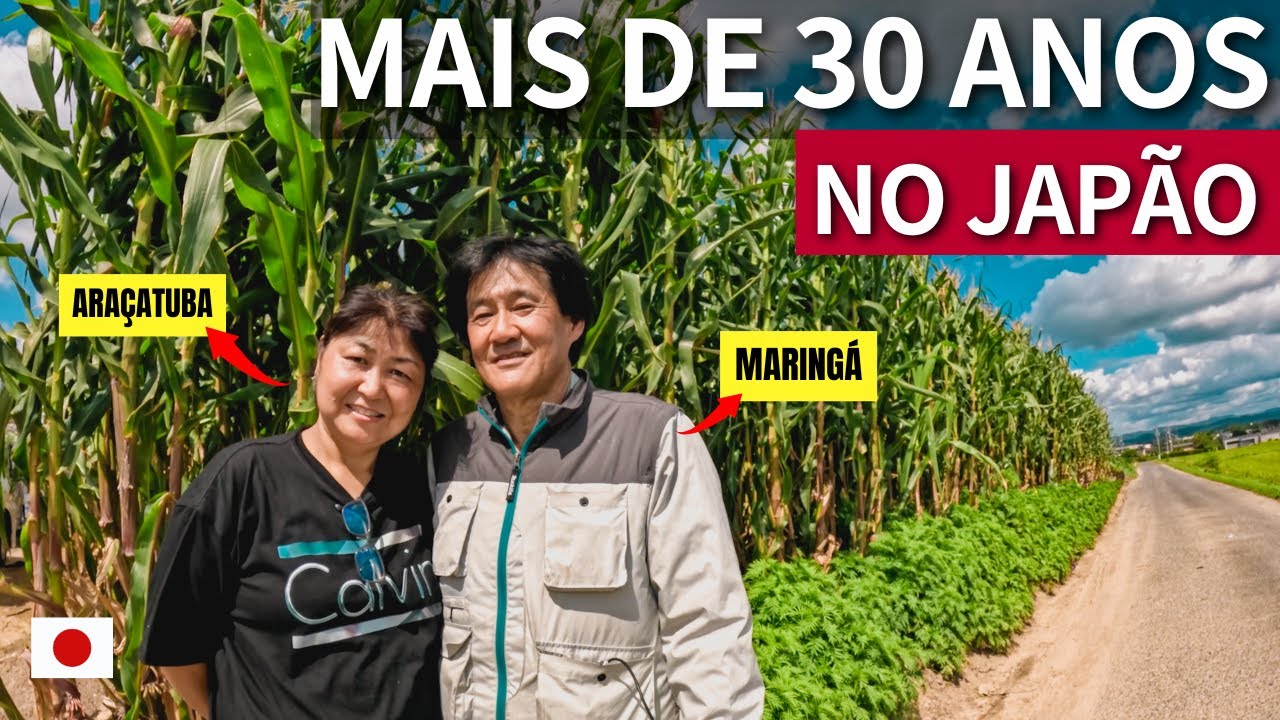 CASAL BRASILEIRO PLANTA MILHO NO JAPÃO