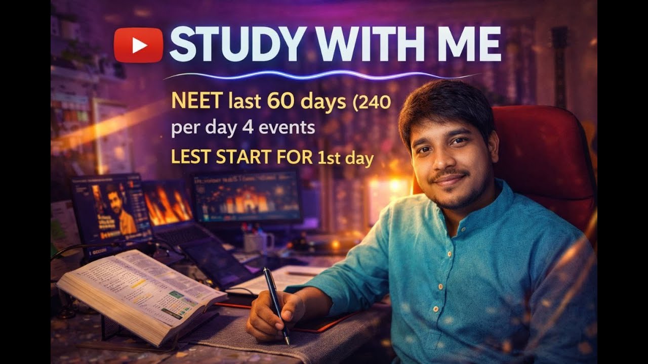 LIVE 🛑study with me  NEET 2026) 📚⛈️ rain sounds & pomodoro timer 4 hour/30 mnt || ABDUL WADUD||