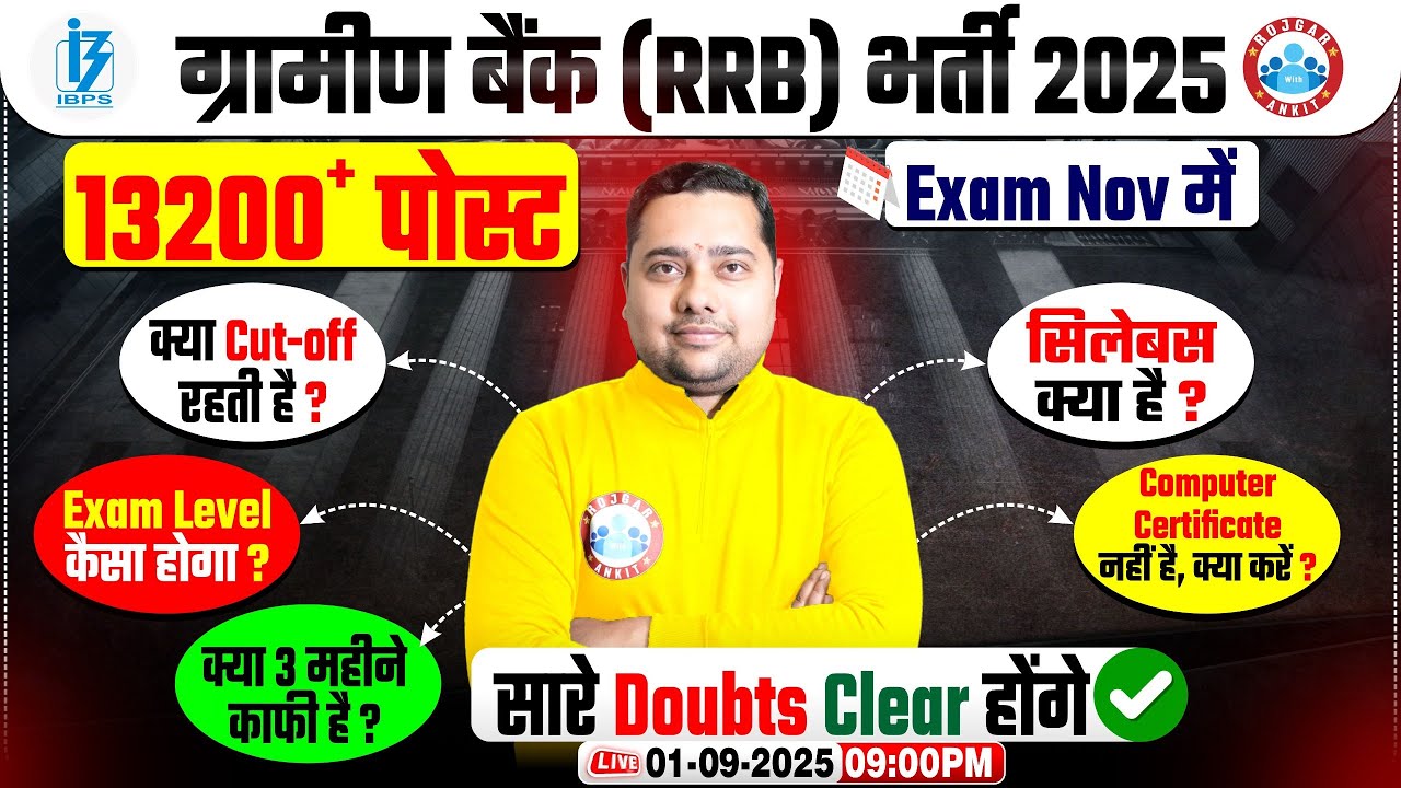Gramin Bank Vacancy 2025 | RRB Gramin Bank 13200 Post, Syllabus, Cut Off, Exam Date | Details