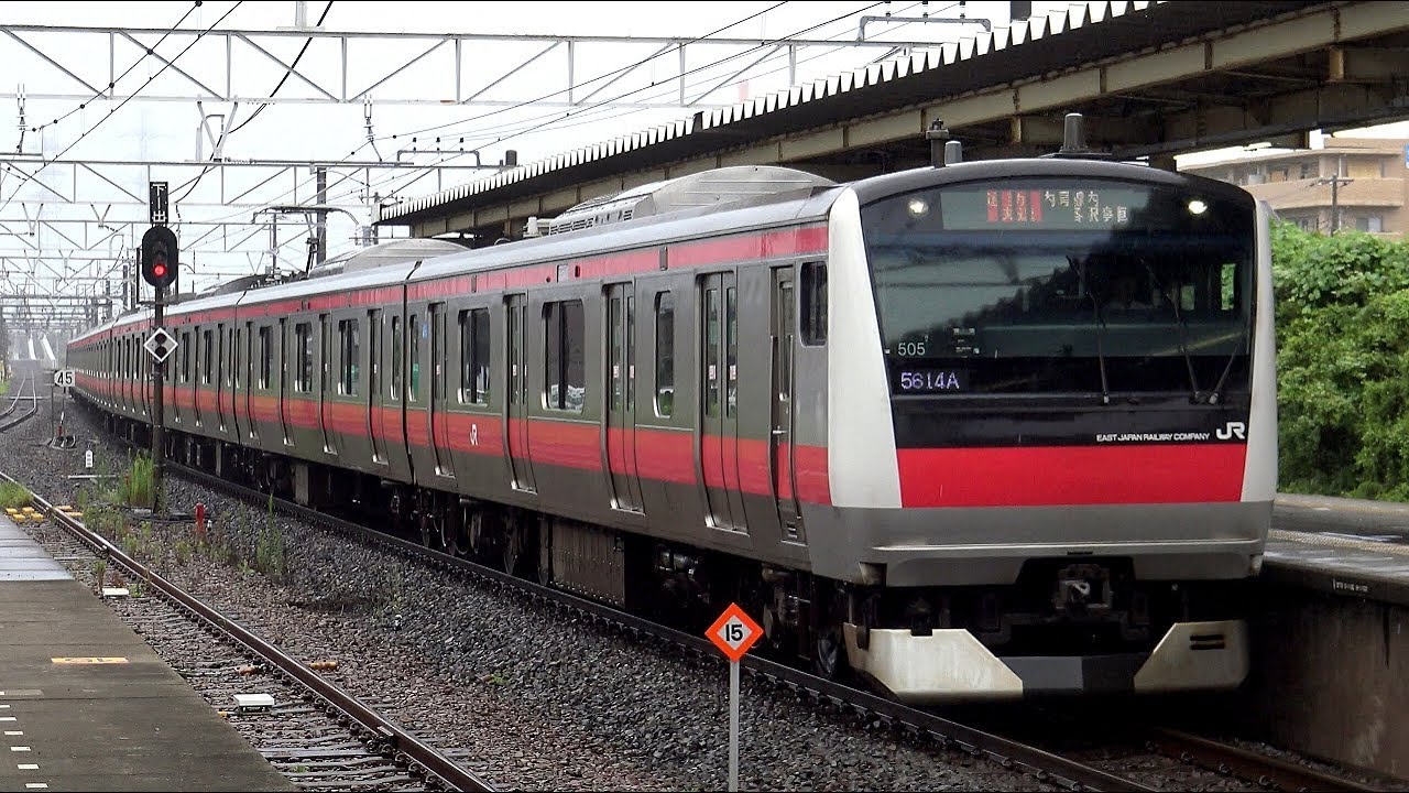 【4K】JR内房線E233系5000番台(京葉線直通)、255系機器更新車、209系2100番台、E217系機器更新車到着・発車シーン集 姉ヶ崎駅にて 2019.8