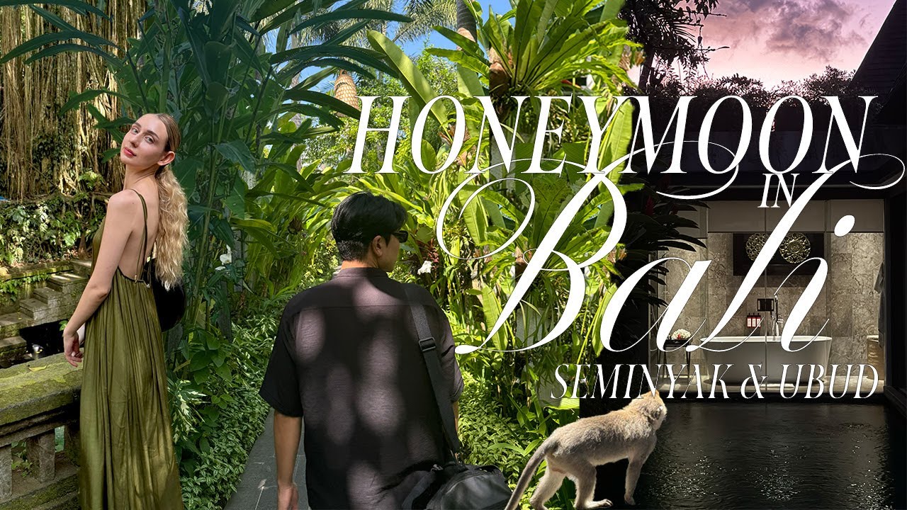 korea ✈️ bali! HONEYMOON VLOG 👰‍♀️♥️ Seminyak & Ubud - monkey forest, surfing, resort holiday