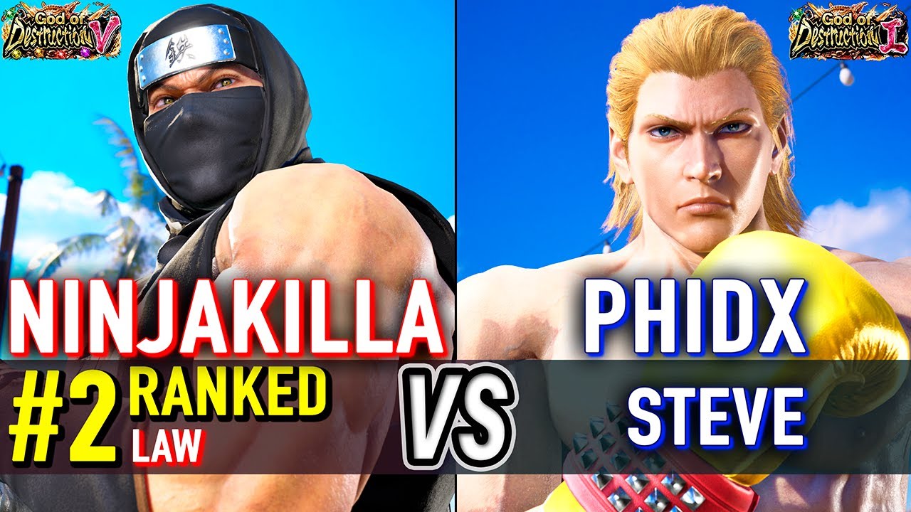 T8 🔥 NINJAKILLA (#2 Ranked Law) vs PHIDX (Steve) 🔥 Tekken 8 High Level Gameplay