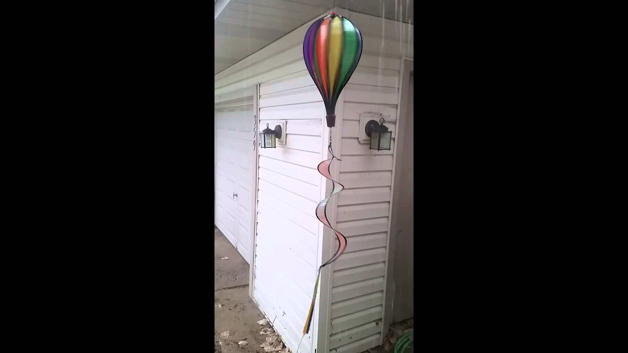 Hot air balloon caught in the rain storm