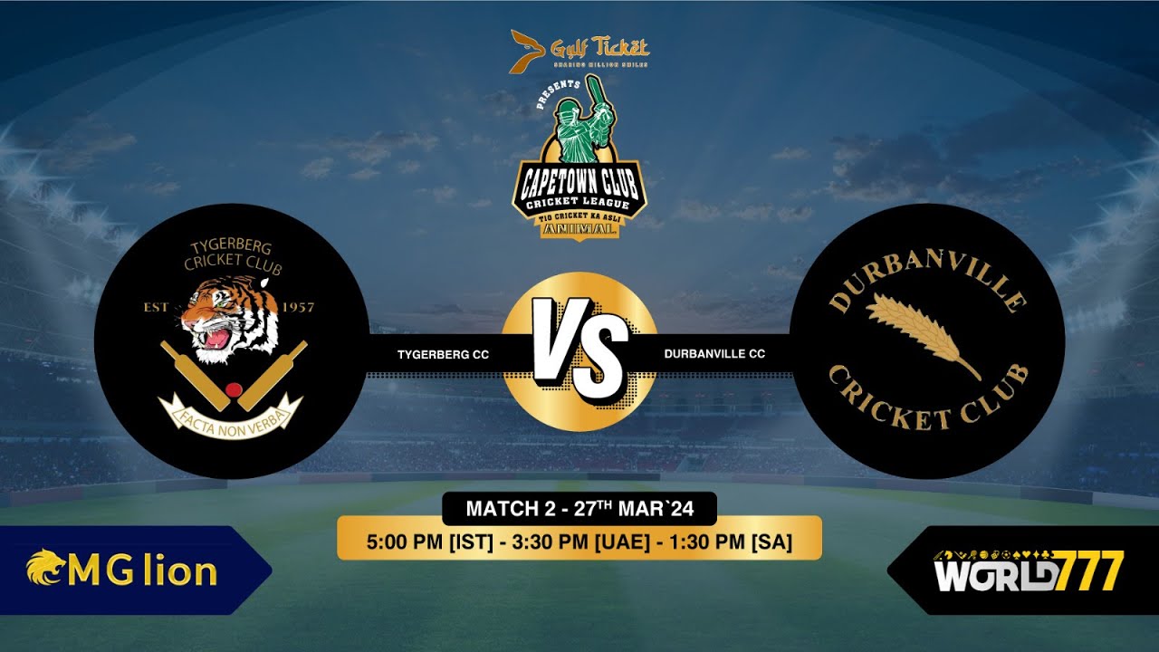 Match 2 | Tygerberg Cricket Club VS Durbanville Cricket Club | CCCL | Season 1