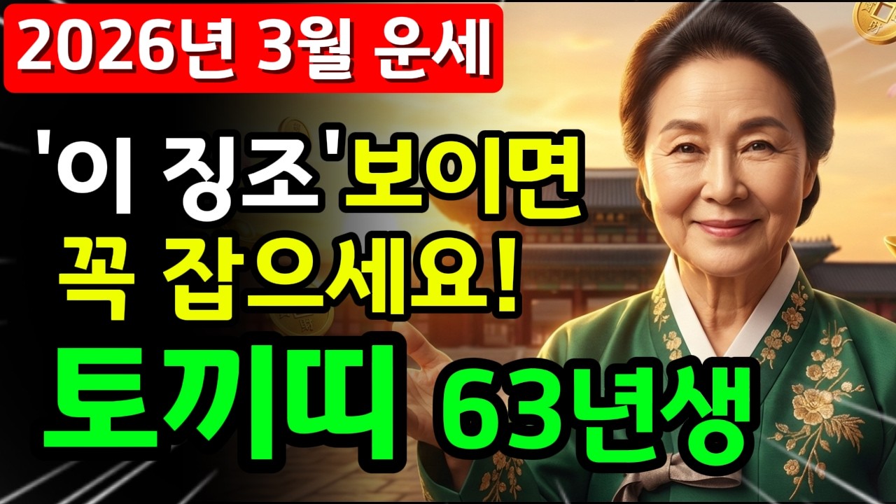 1963년생 토끼띠 3월 운세: 하늘이 내린 마지막 보상? 모르면 100% 놓치는 돈복의 길목 🧧✨