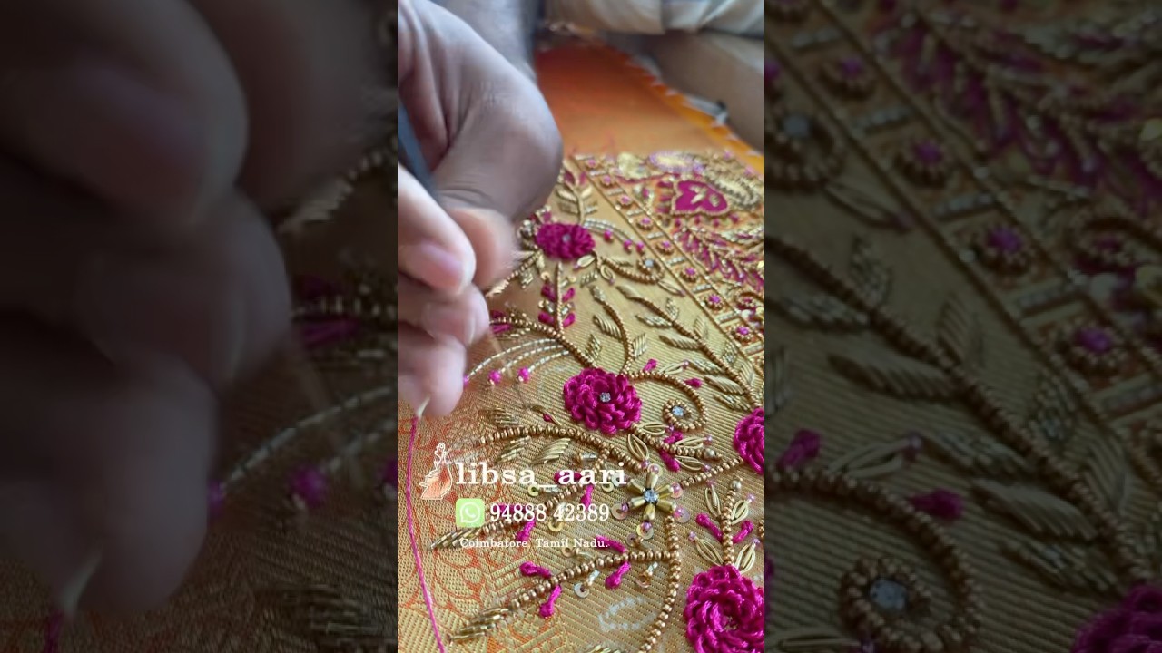Latest aari work blouse design | thread work blouse | zardosi work | customised aari work | #fpy