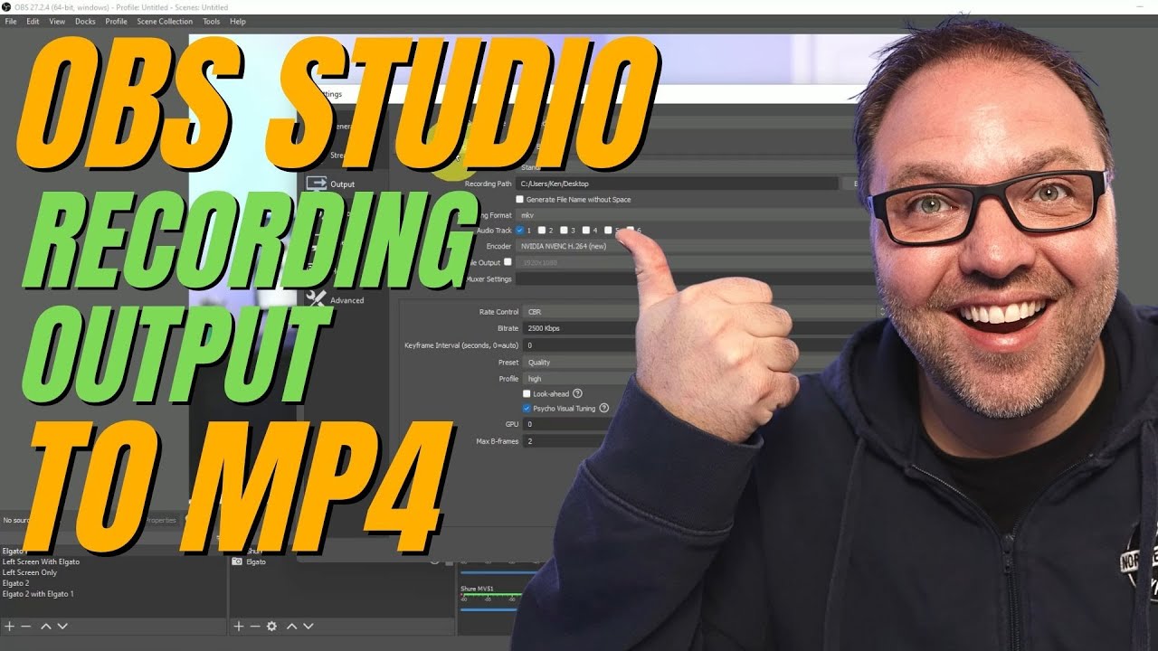 Как изменить вывод записи OBS Studio на .MP4 (экспорт OBS в MP4)