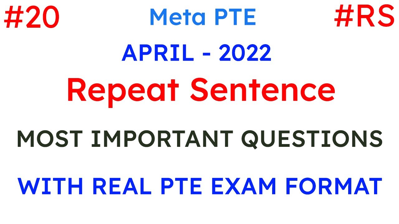 April Edition Prediction | Repeat Sentence Practice | Most Important Questions | PTE 2022 | Meta PTE