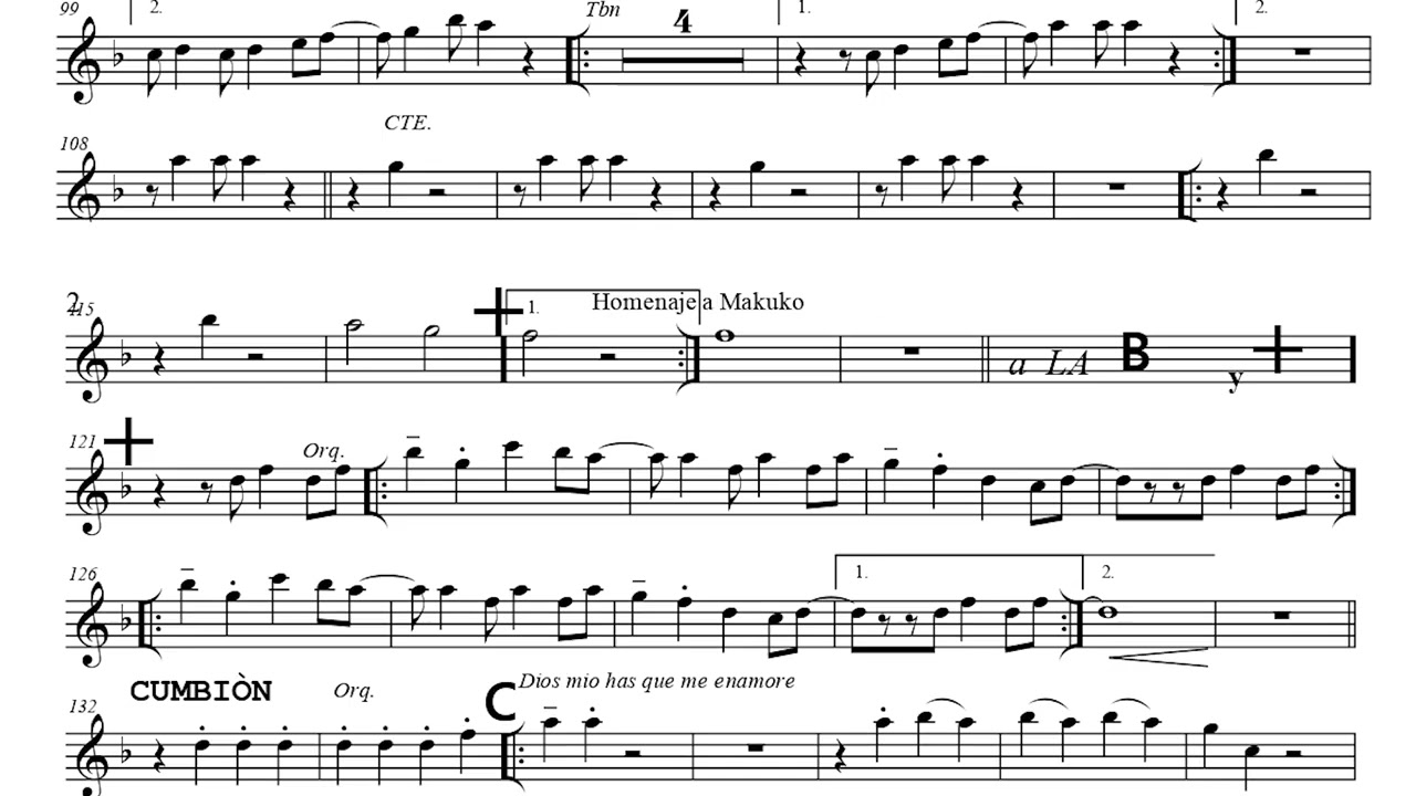PARTITURA HOMENAJE A MAKUKO PARA BANDA DE MÚSICOS