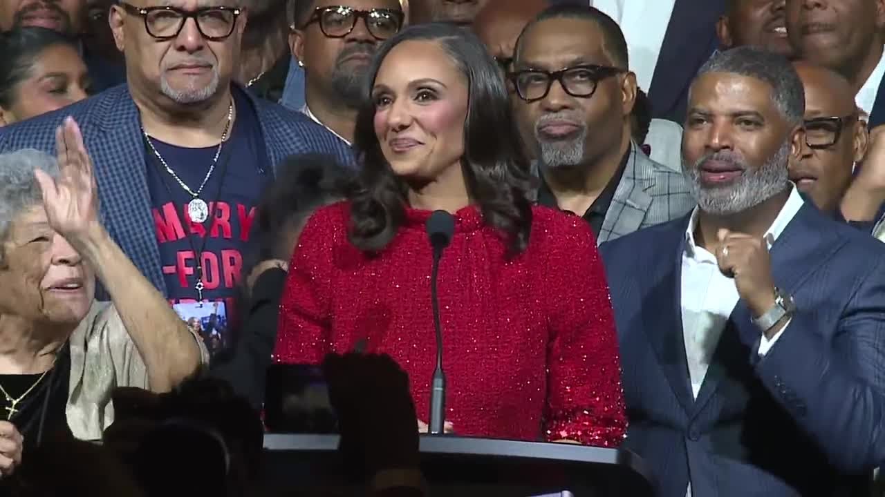 Mary Sheffield speaks after projected win as Detroit's next mayor