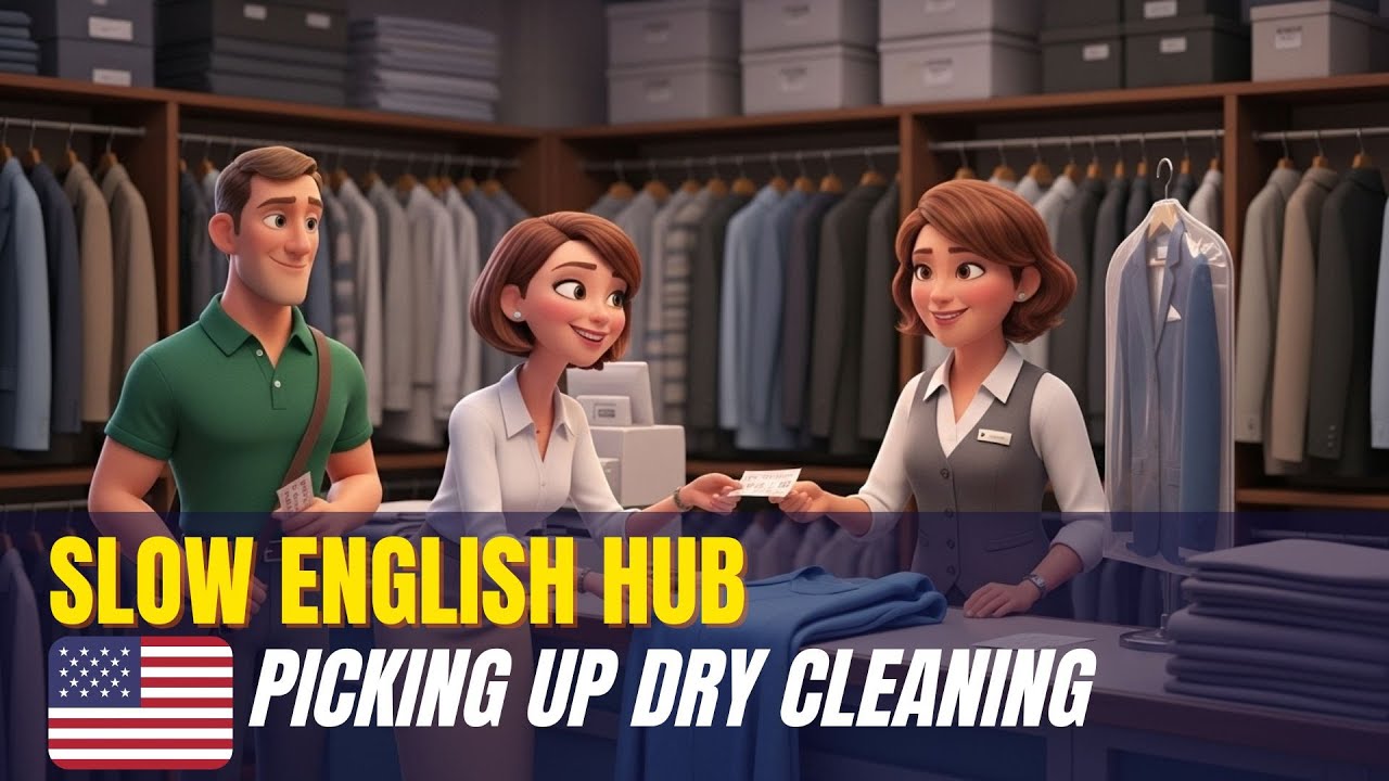 Picking Up Dry Cleaning 👔 | Slow English Conversation for Beginners