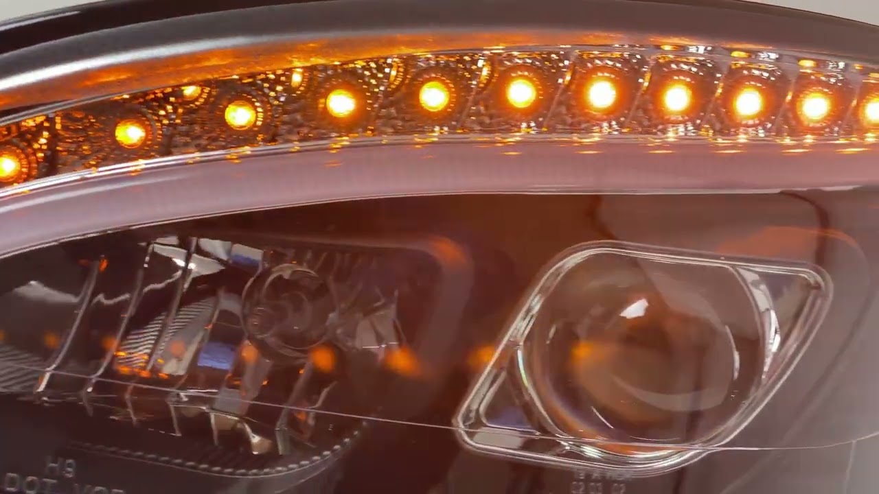 Headlights Tube Light suitable for Mercedes C-Class W204 S204 (2007-2010) Black